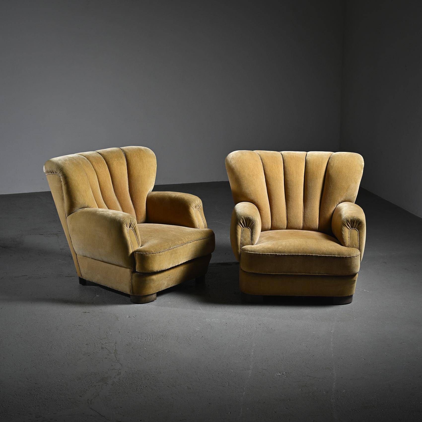 Pair of Danish Art Deco armchairs, 1940s
