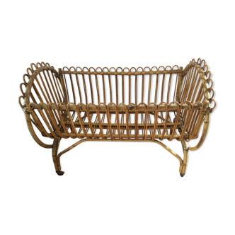 Vintage rattan cradle