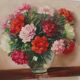 Bouquet of peonies - oil on canvas signed: andre .m