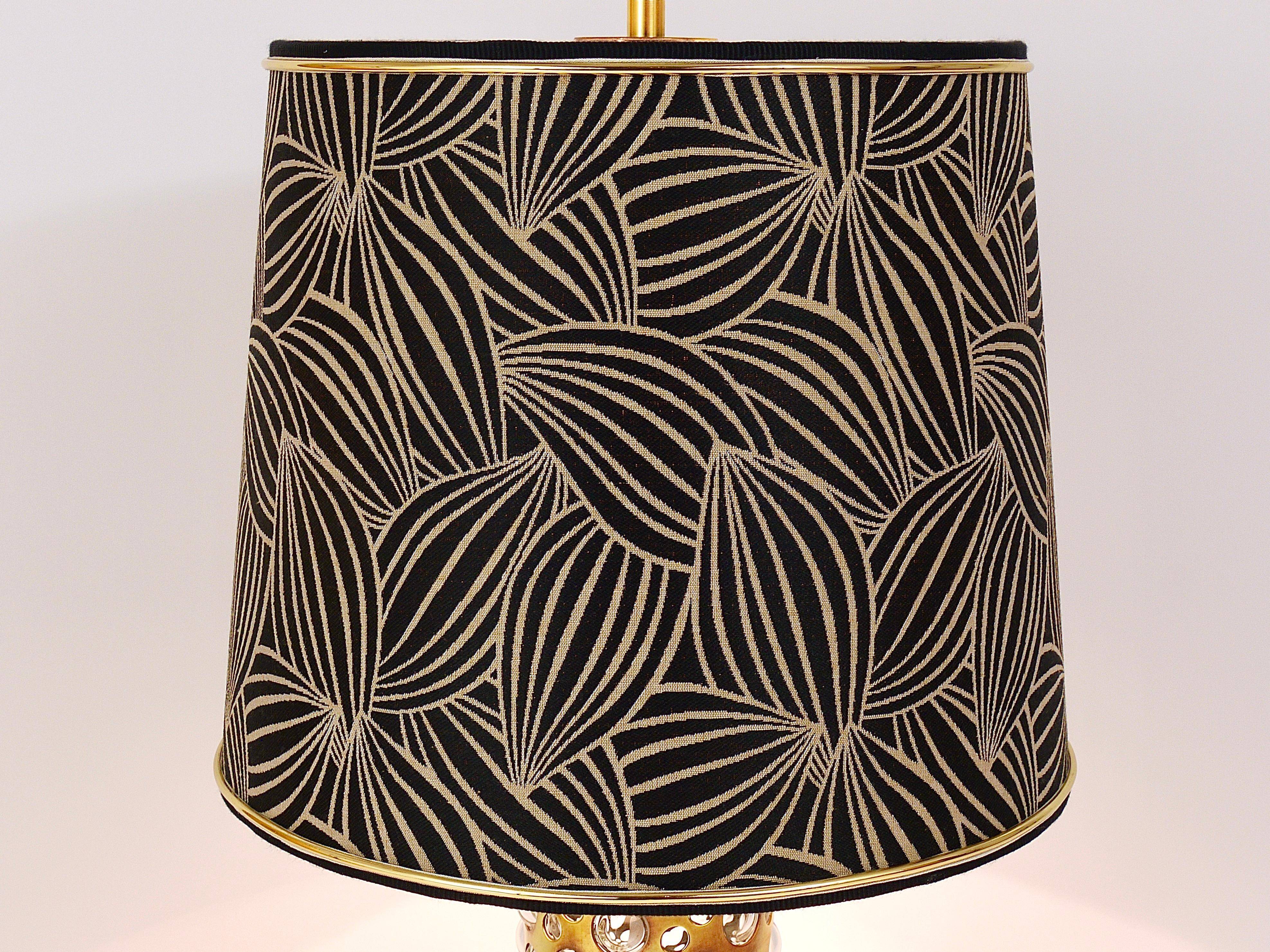 Rupert table lamp by Nikoll mid-century in brass tube and bubble glass, Austria, 1950s.