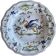 Hollow dish in glazed terracotta, signed