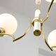 Mid-century Italian Brass and Opaline Chandelier
