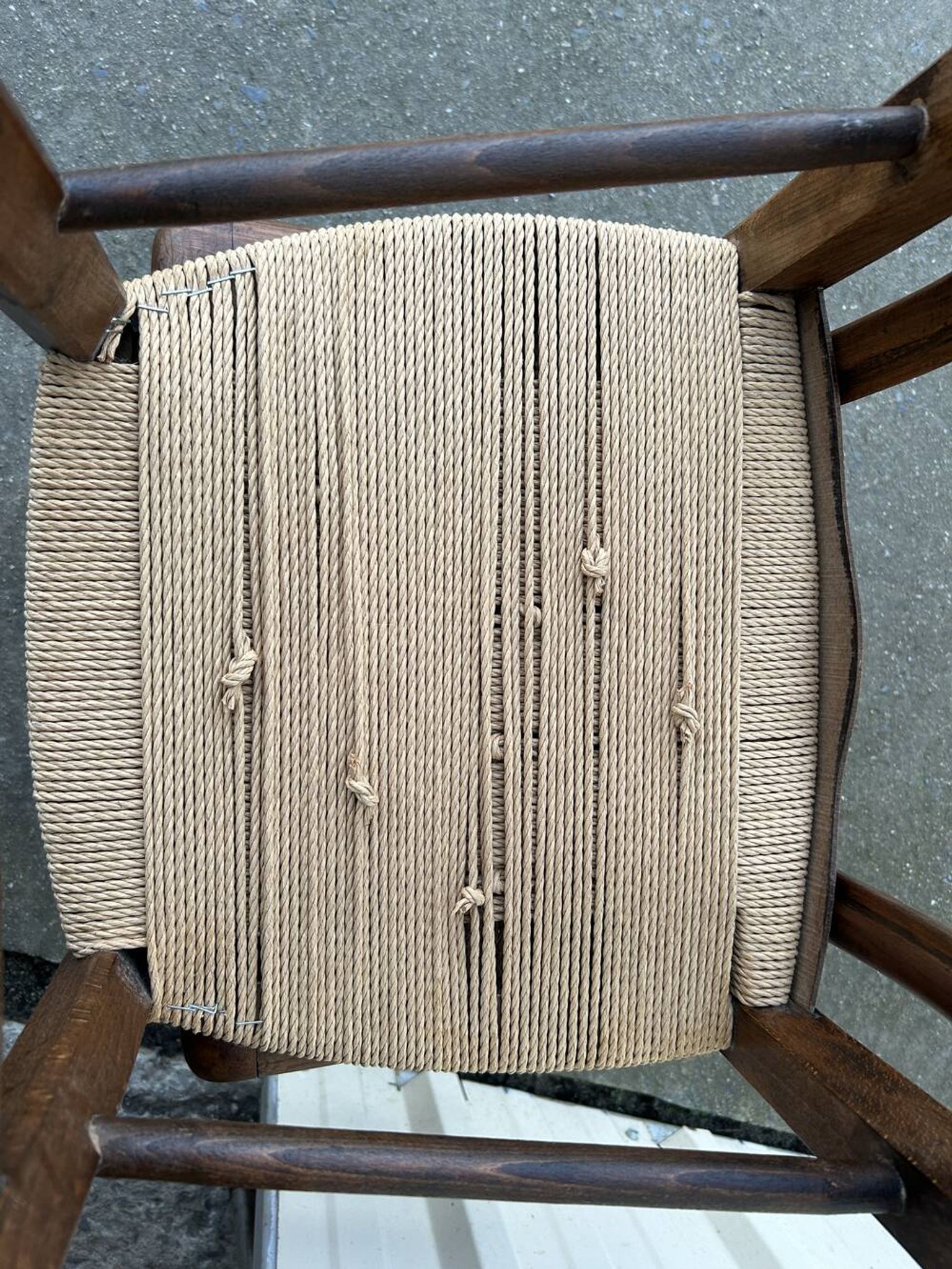 Chaise Louis Philippe, assise tissée, fin XIXème s.
