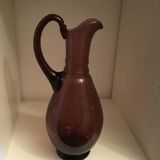 1 Biot bubble blown glass carafe, violet