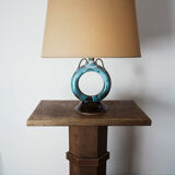 Porcelain lamp with its appearance in the shape of a round