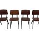 Set of 4 vintage school chairs Galvanitas S16 Netherlands Design