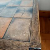 Herbarium coffee table in terracotta, Garnier style, circa 1960.