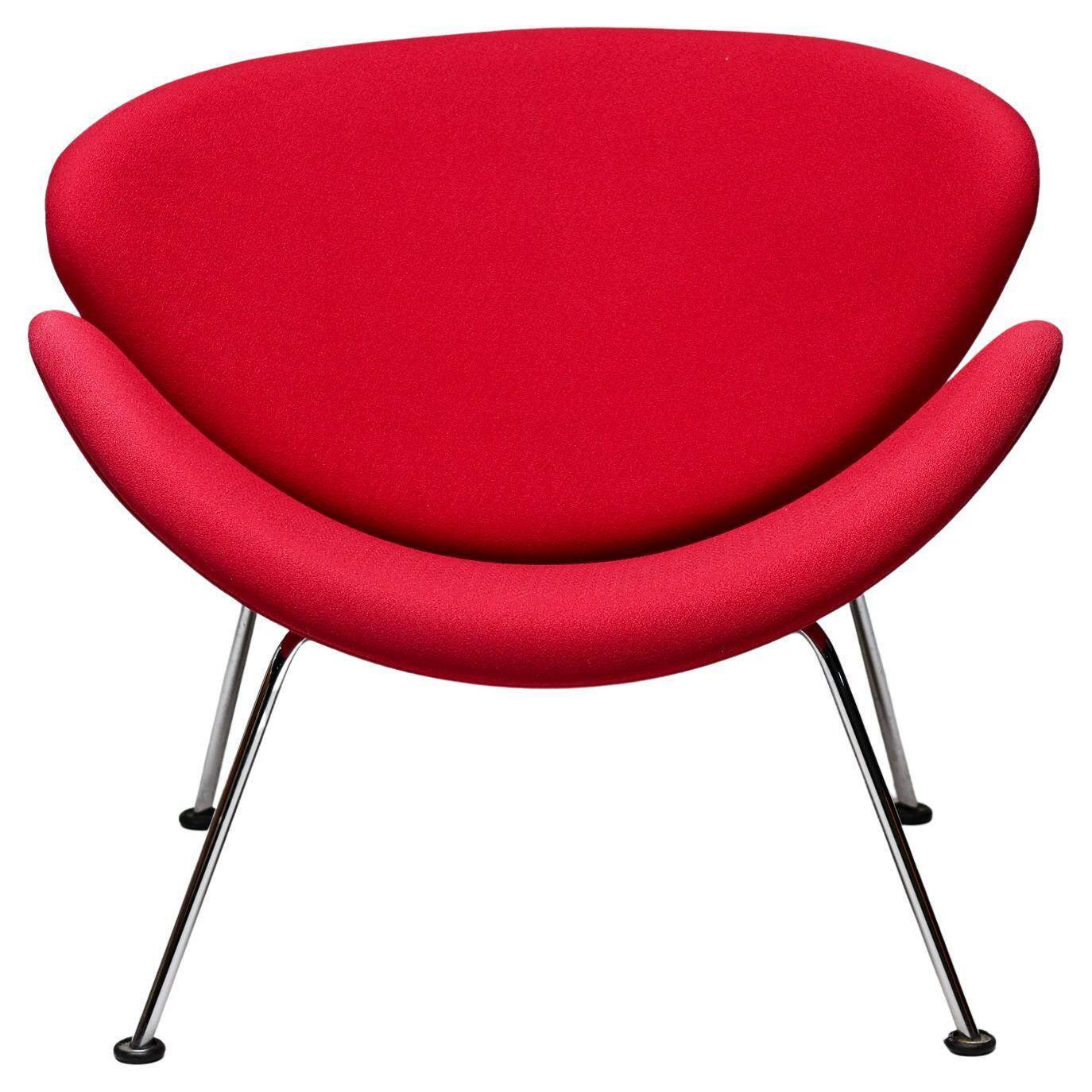 Mid-century modern chair with red and orange slices by Pierre Paulin