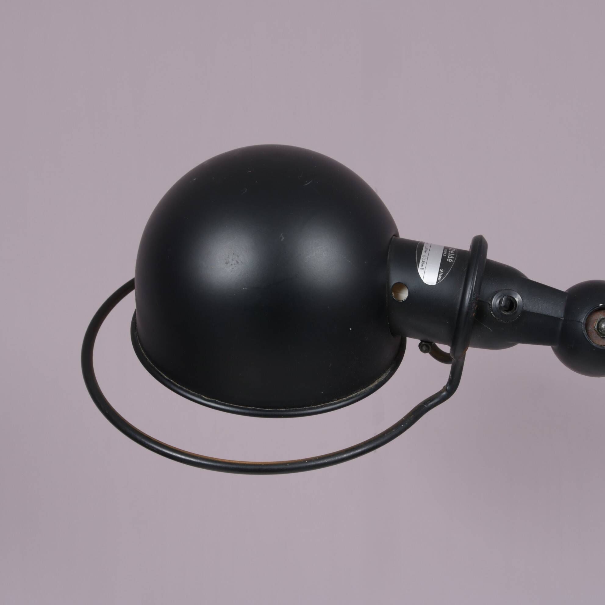 1950s Table clamp lamp in black metal, recent edition model SI332/ Jieldé,