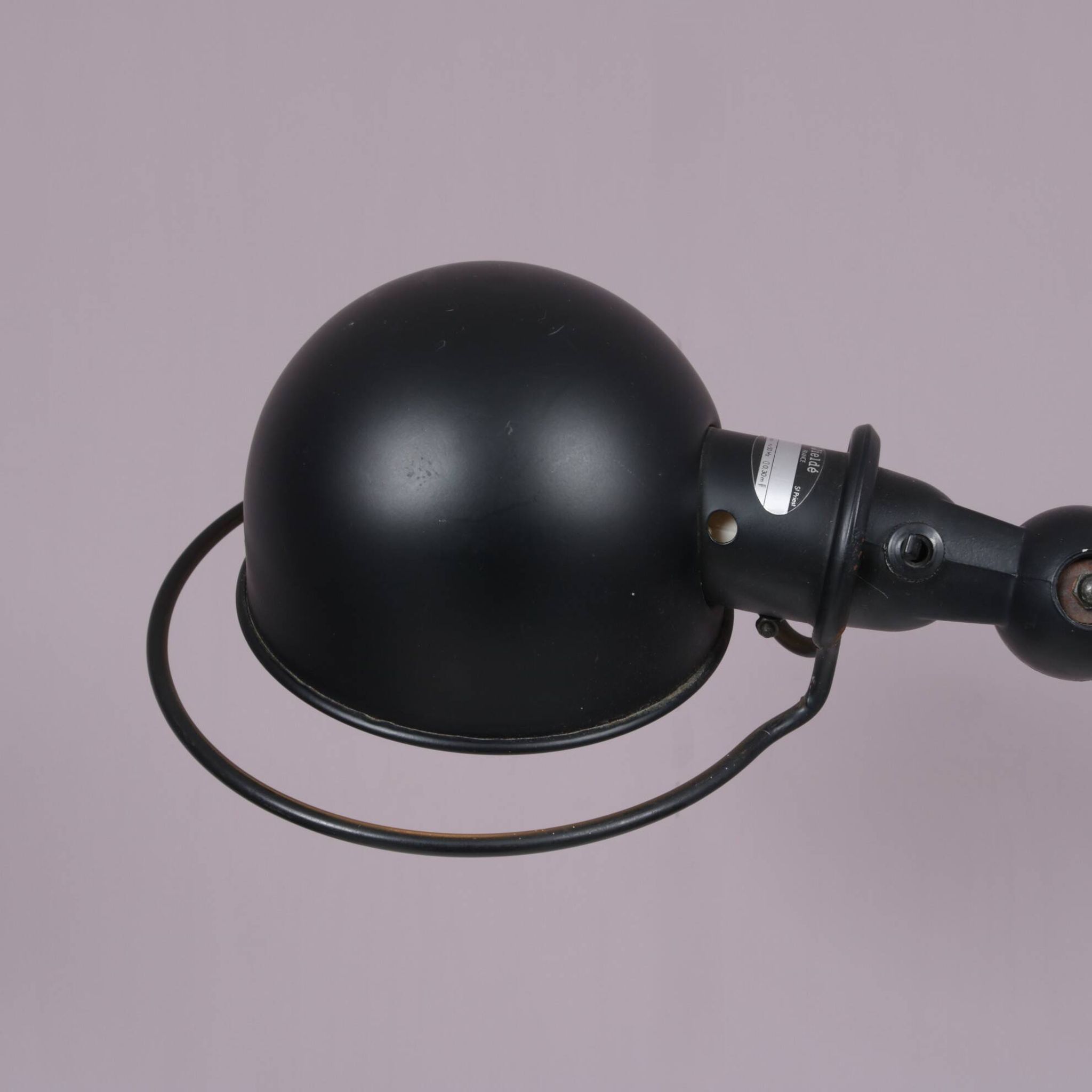 1950s Table clamp lamp in black metal, recent edition model SI332/ Jieldé,