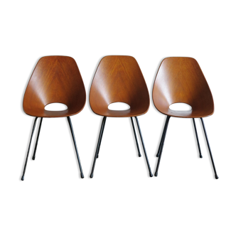 3  chairs "Medea" by Vittorio Nobili for Fratelli Tagliabue 1950