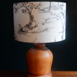 Round lampshade canvas of Jouy black and white