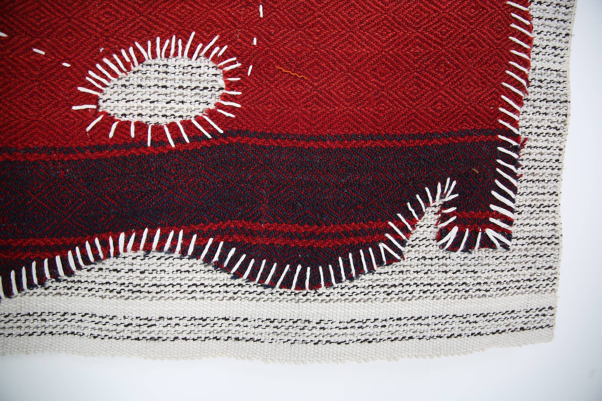 Hand Woven Tribal Wall Hangin, Boho Textile Art, 103x106 Cm