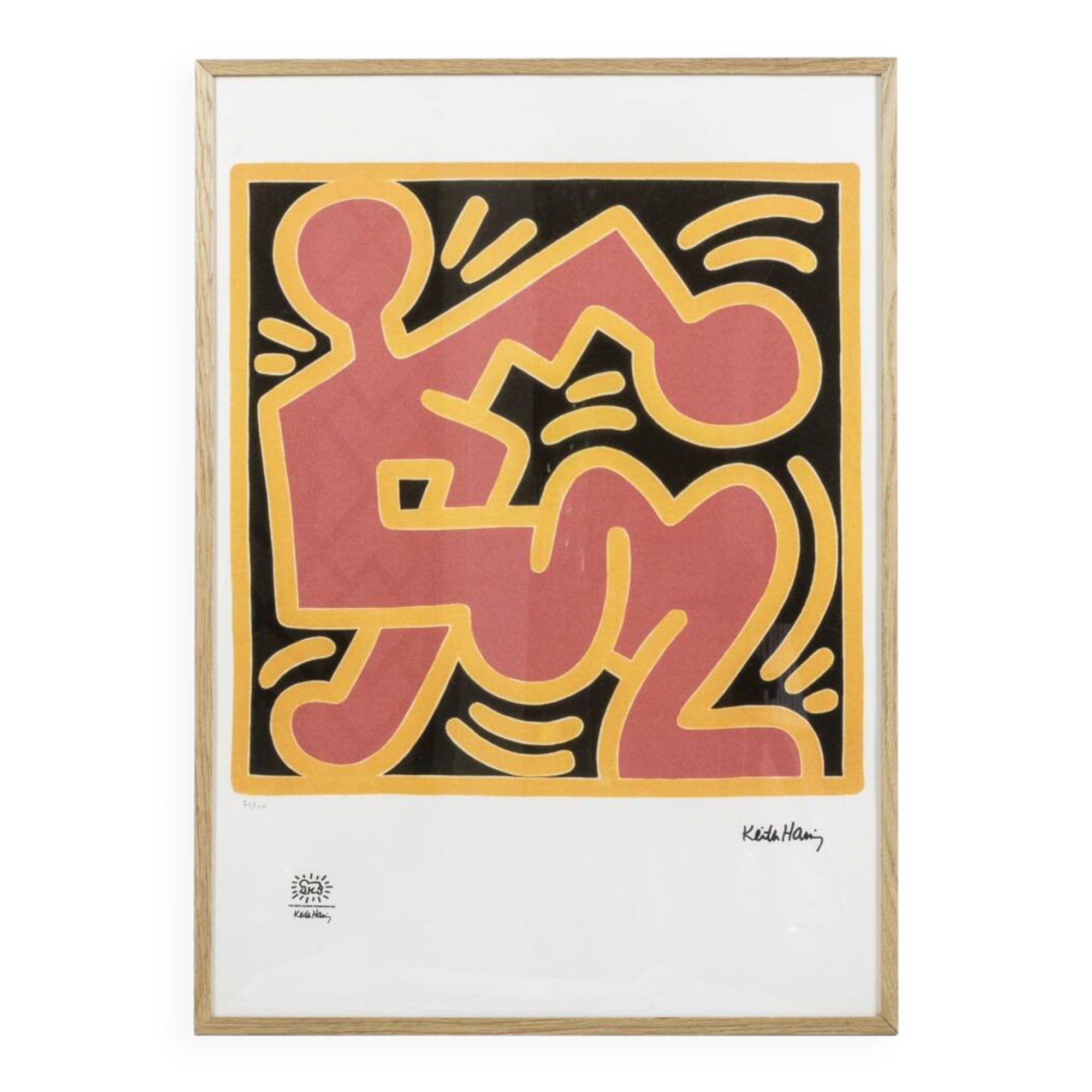 Keith Haring. Numbered colour silkscreen. 1990s.