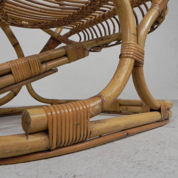 Fauteuil en bambou par Tito Agnoli, 1960s