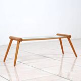 Side table by Max Kment in walnut / glass