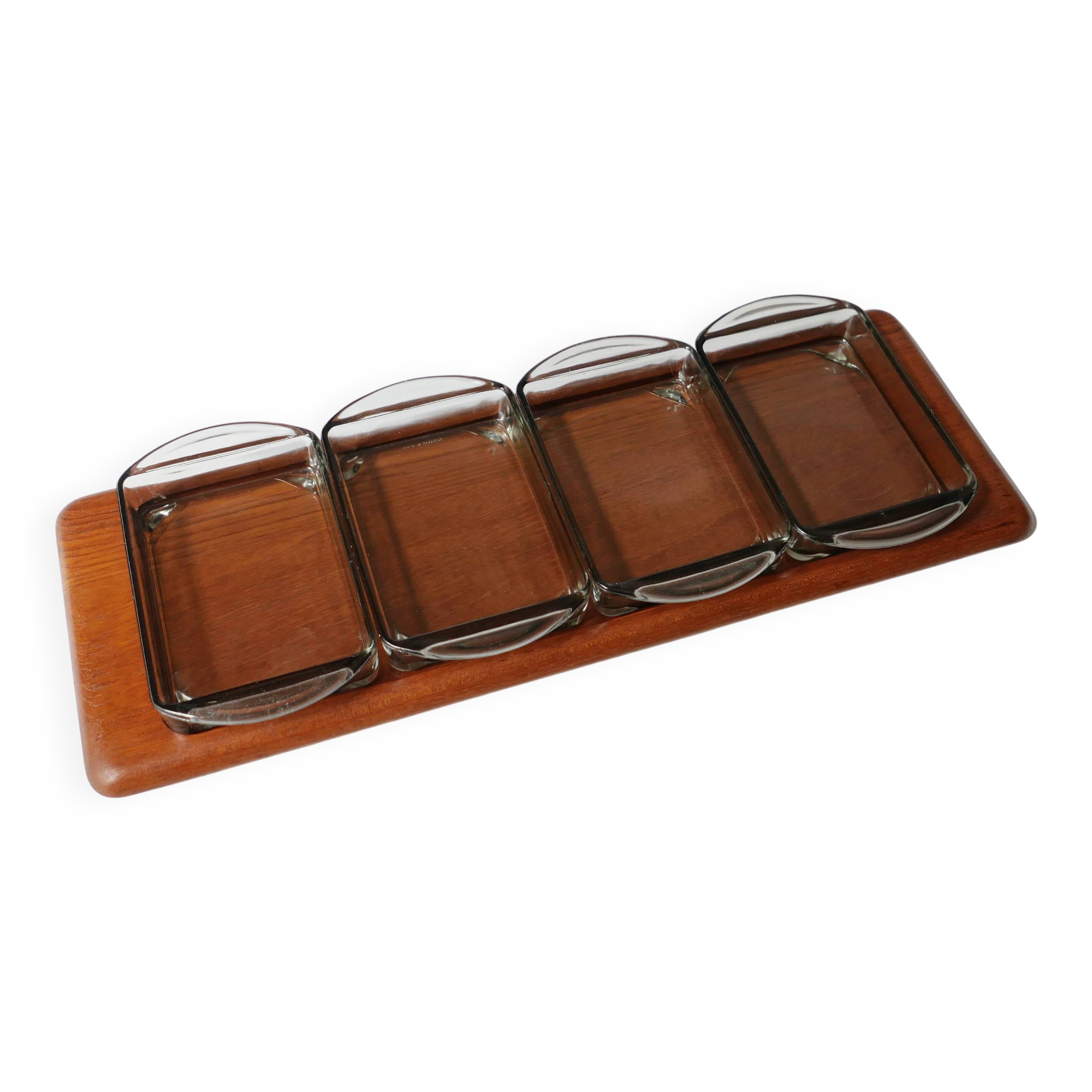 Plateau  aperitif en teck design scandinave digsmed 1960
