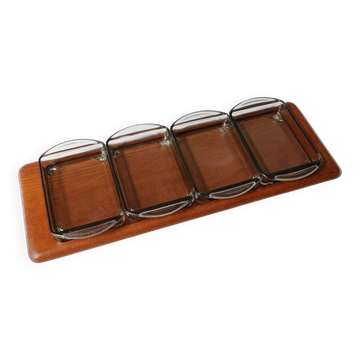 Plateau  aperitif en teck design scandinave digsmed 1960