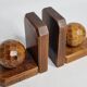 Pair of wooden bookends in art deco style, 10 cm
