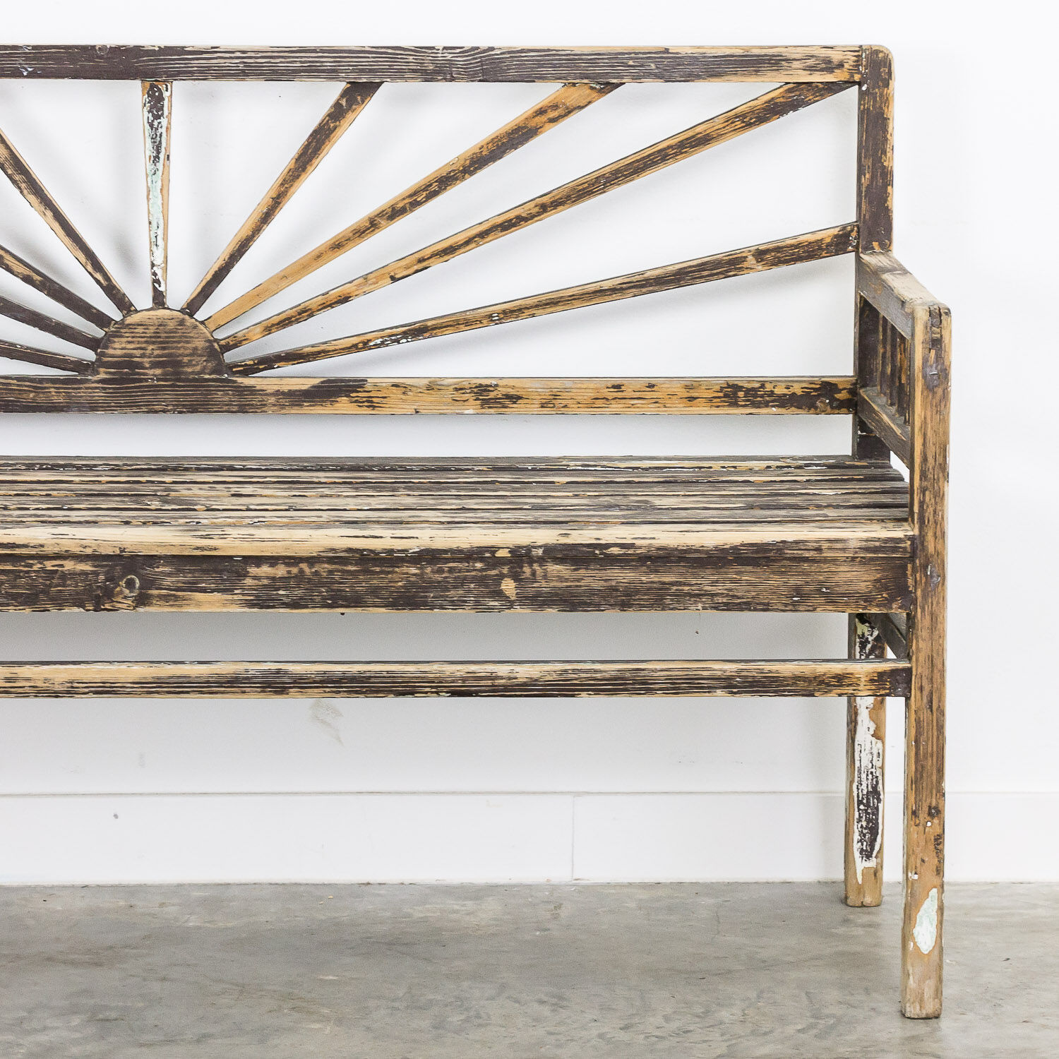 Wooden bench “Sunrise” patina