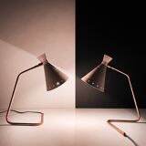 Pair of Italian "cocotte" lamps, 1950s design.