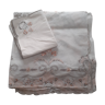 Large embroidered organza tablecloth and 12 napkins