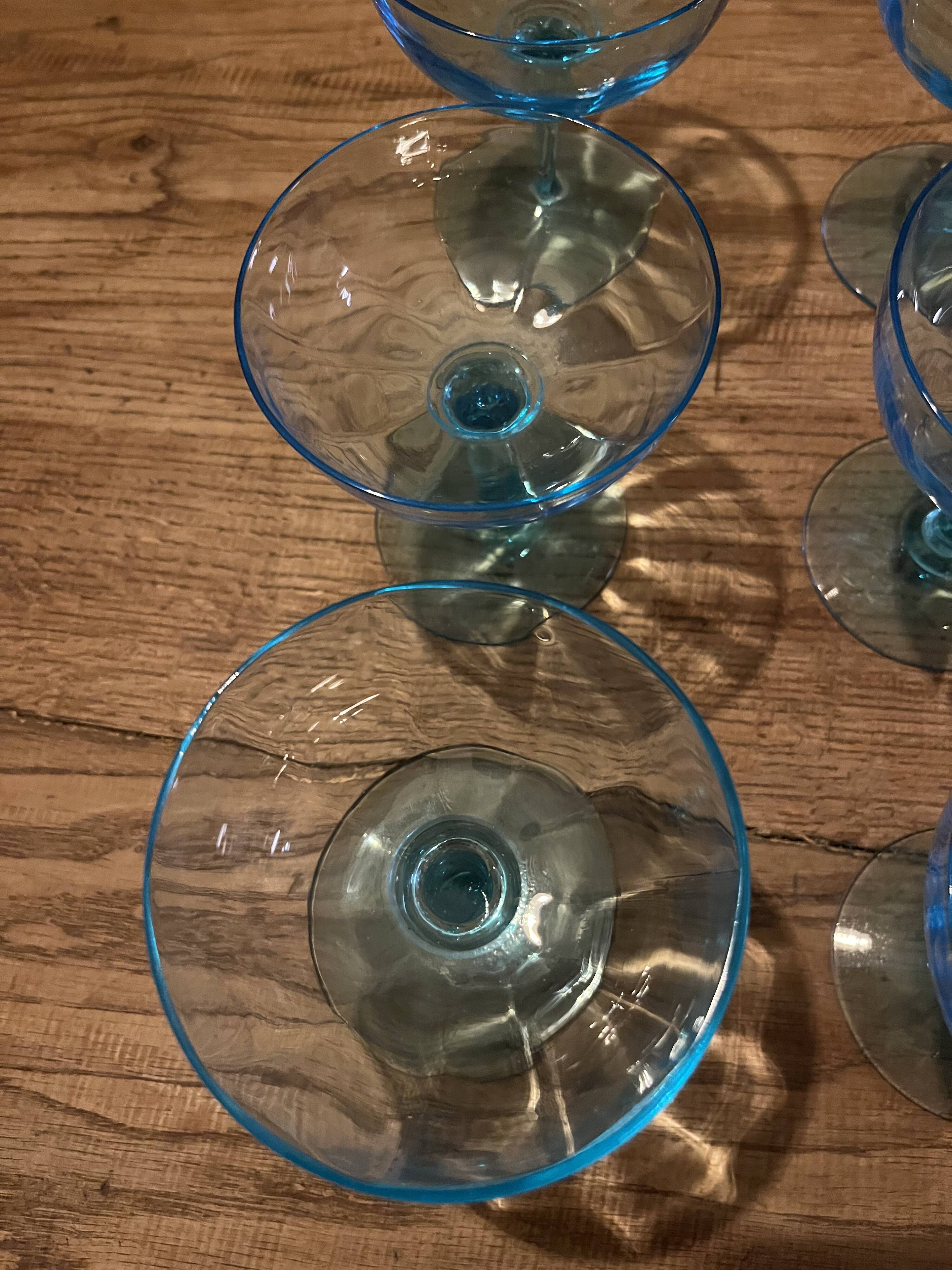 Champagne coupes in outline