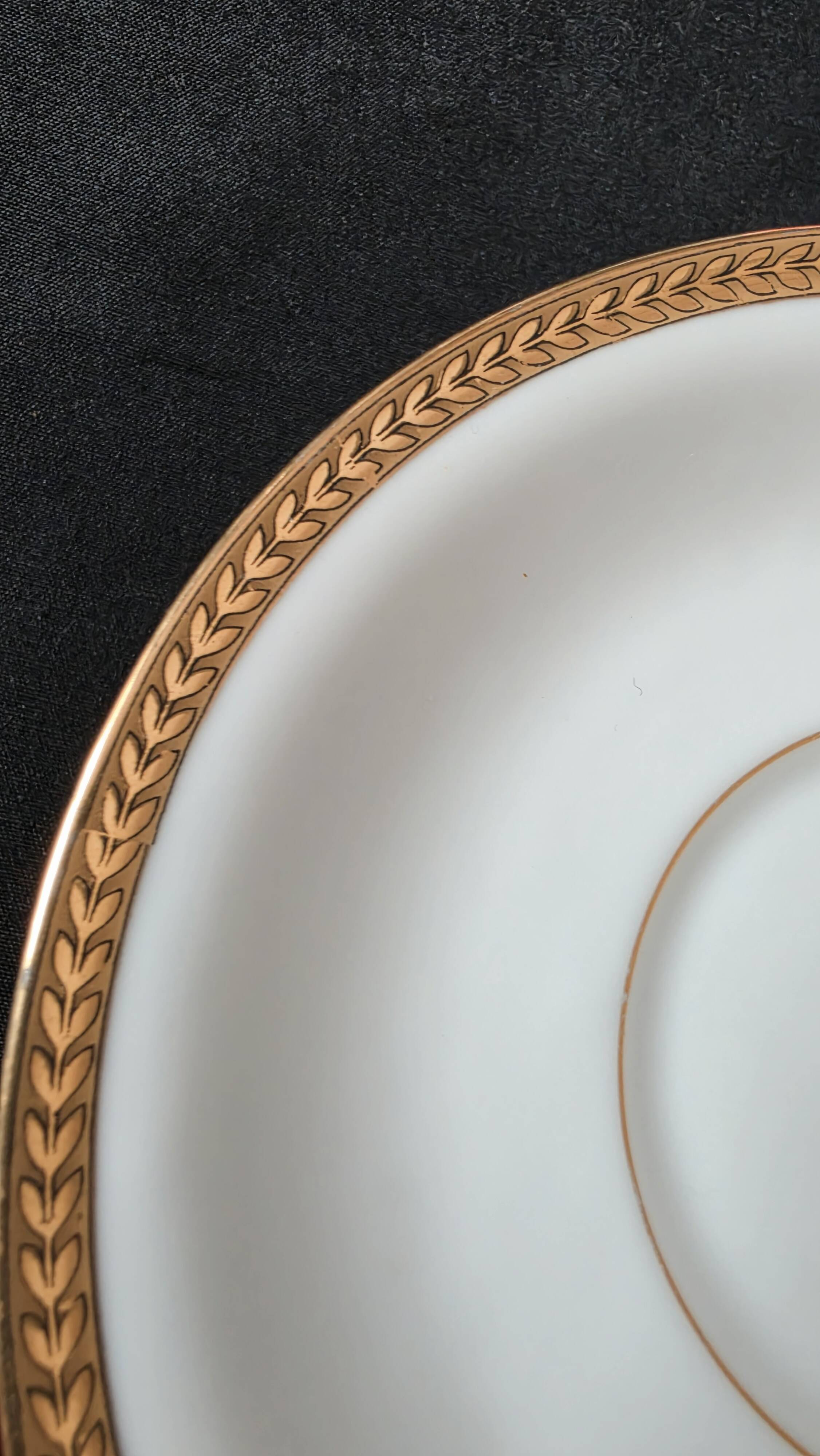 Coffee or tea service in Limoges porcelain and gold, France, Art style.