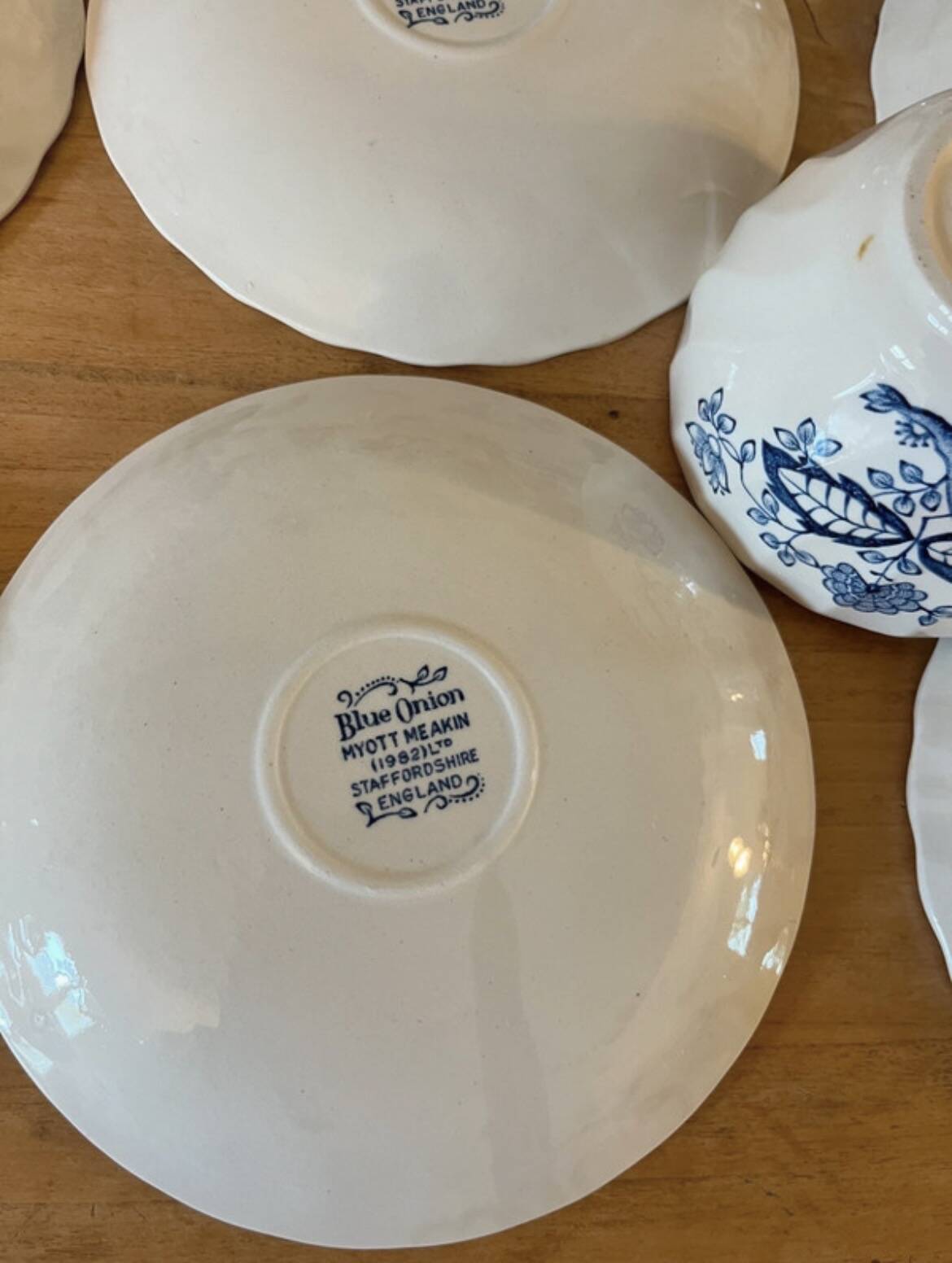 Blue Onion tea service by Myott Meakin 1982