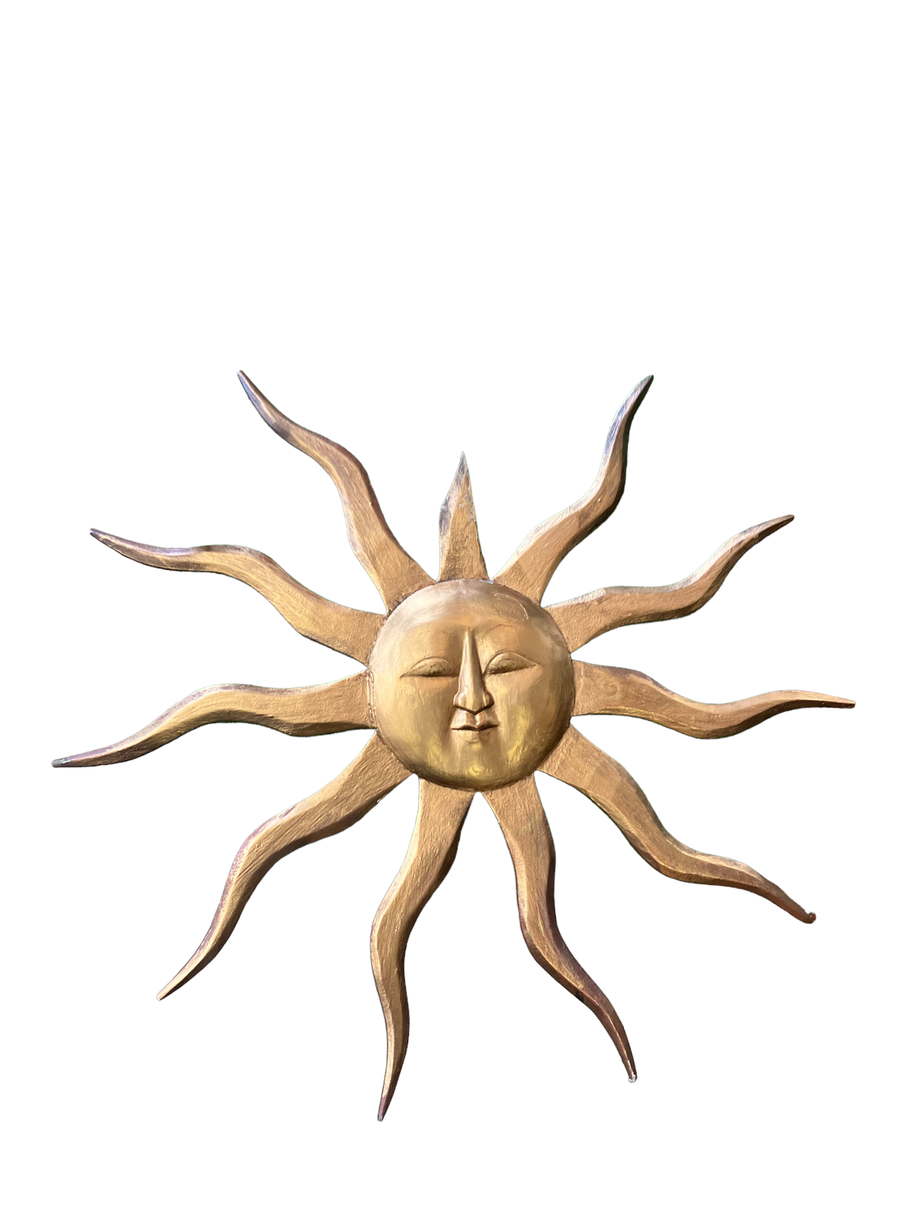 Soleil décoratif en bois doré