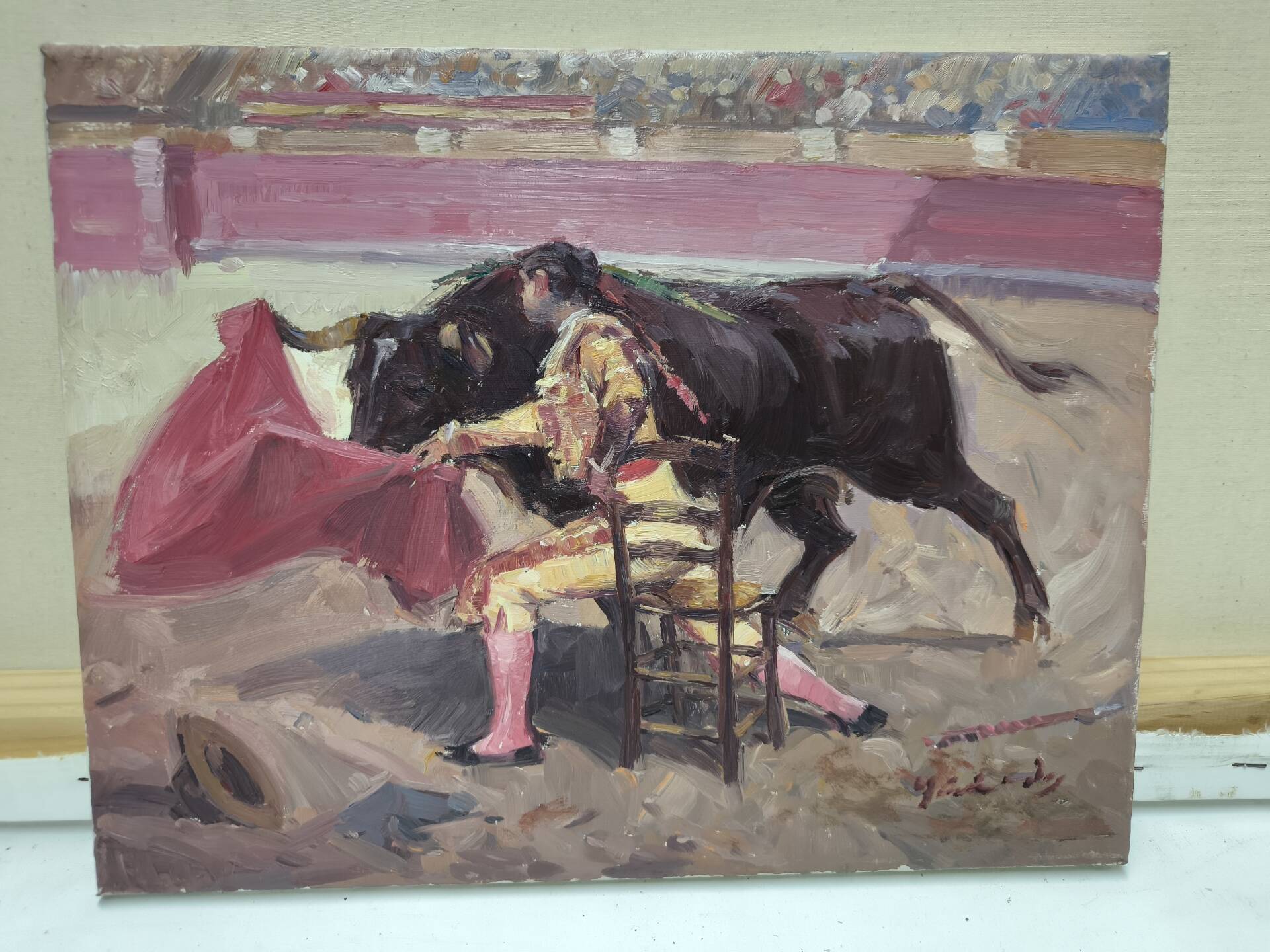 Peinture de tauromachie faite à la main