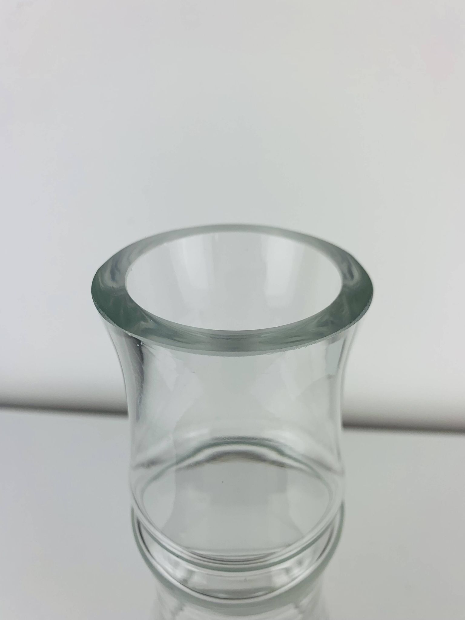 Vase vintage en verre en forme de bambou