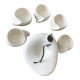 Teapot and cups in contemporary ceramic
