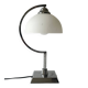 Bureau lamp / bedside lamp Bauhaus chrome metal & opal glass, design 1970