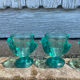 6 vintage turquoise chicken egg cups