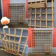 Porte manteau en rotin mural osier vintage avec rangement parapluie