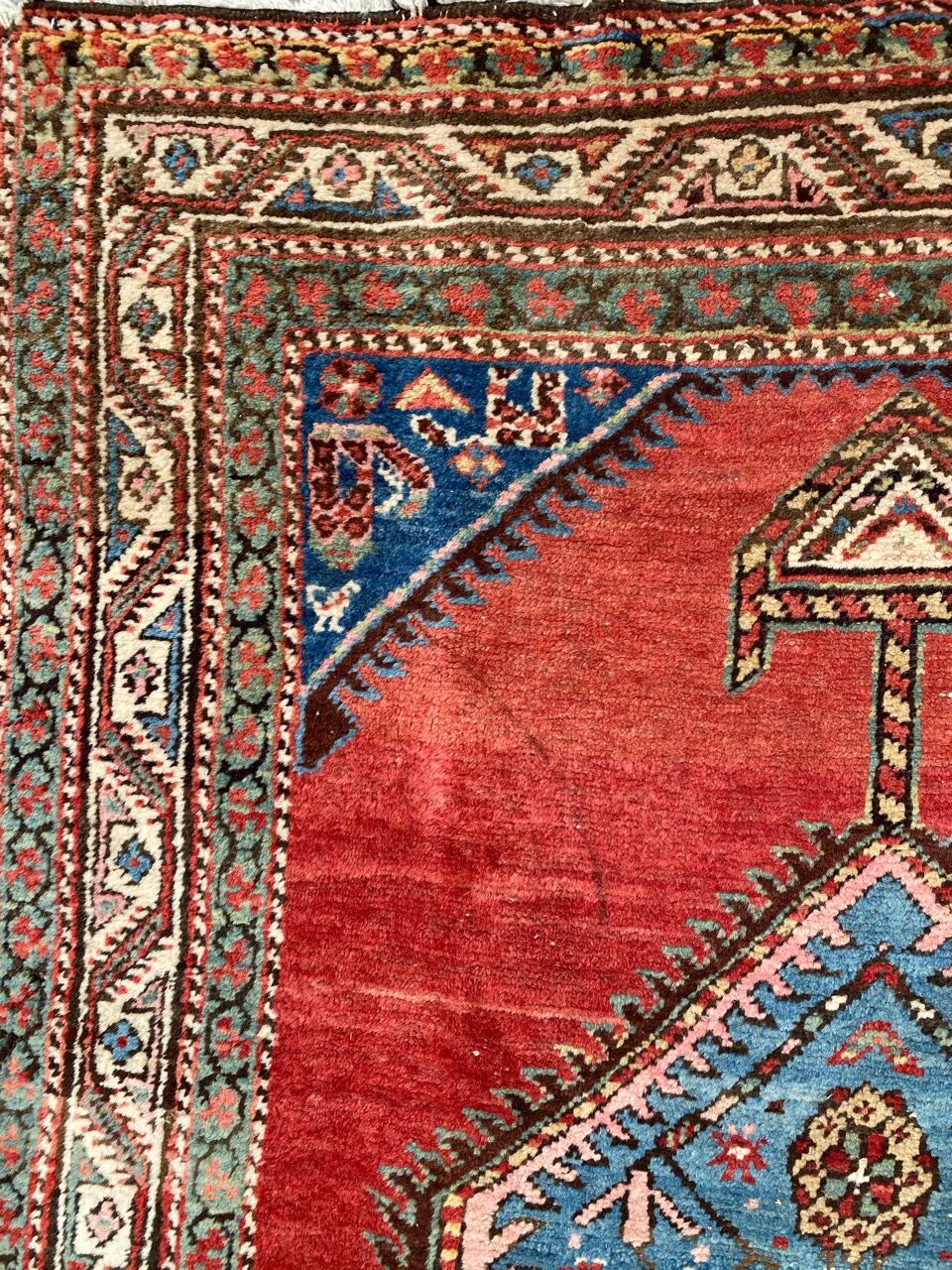 Old Persian north-west carpet for handmade corridor 107x325 cm