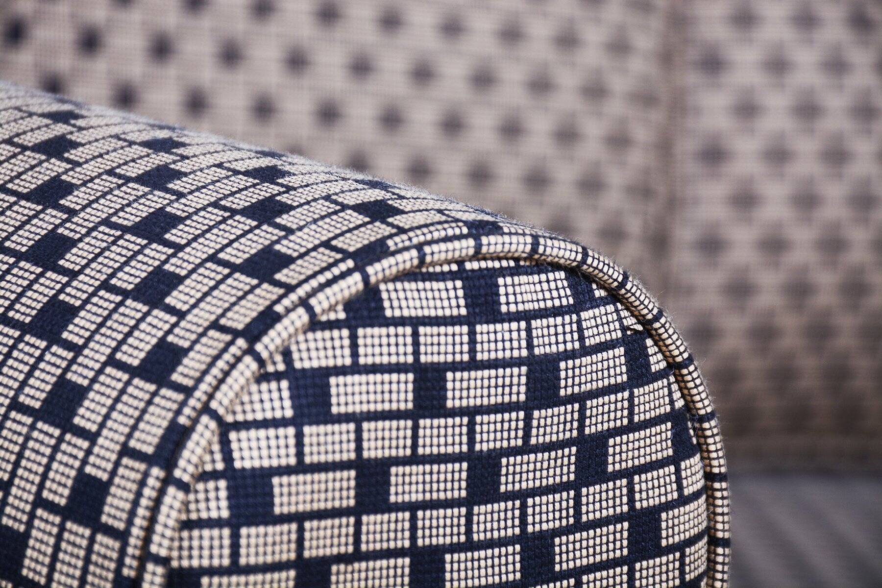 Bauhaus Sofa in Chrome and Backhausen Fabric attributed to R. Slezák, Czech, 1930s