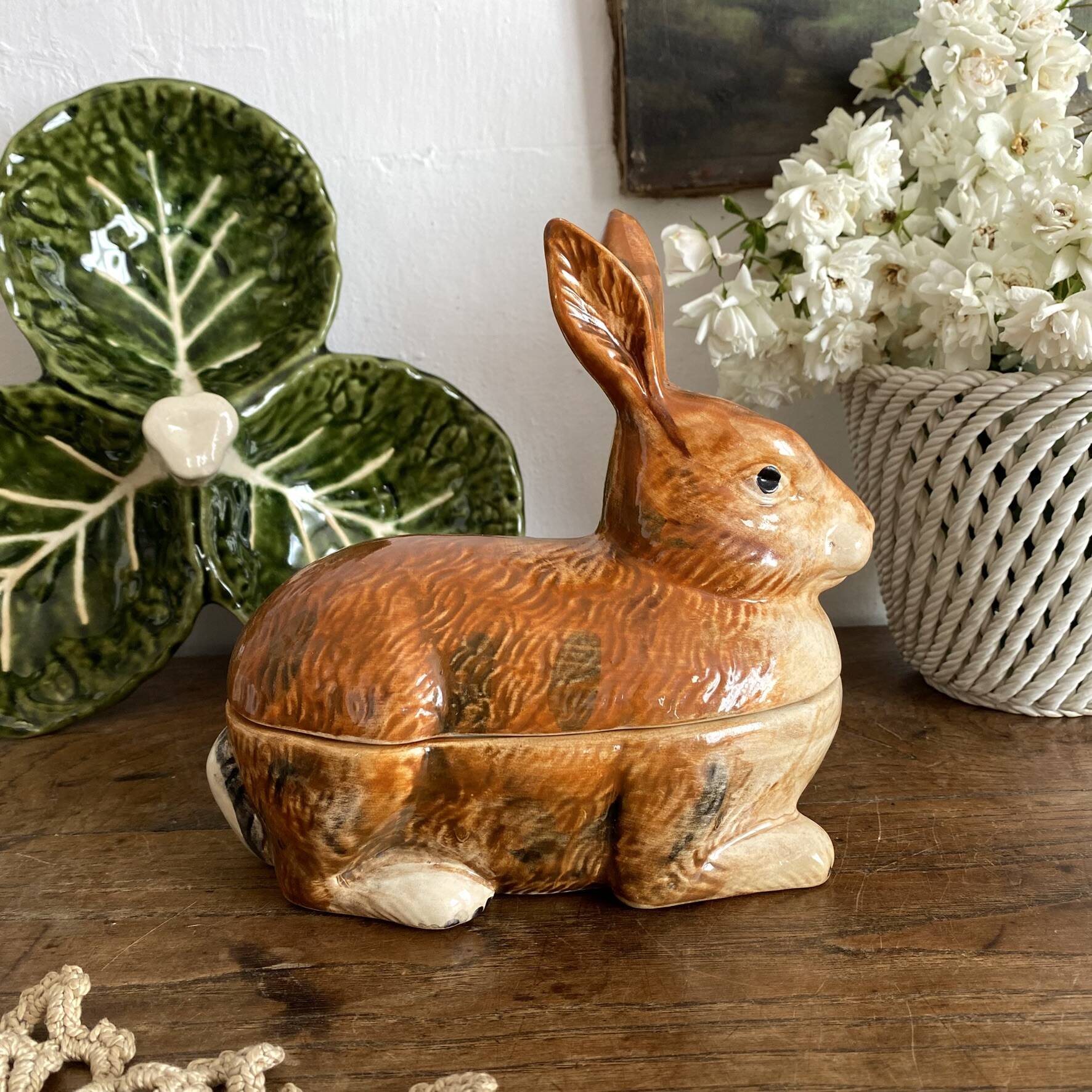 Ceramic rabbit, zoomorphic terrine