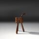 Tabouret en chêne fait main rustique, France, 19ème siècle