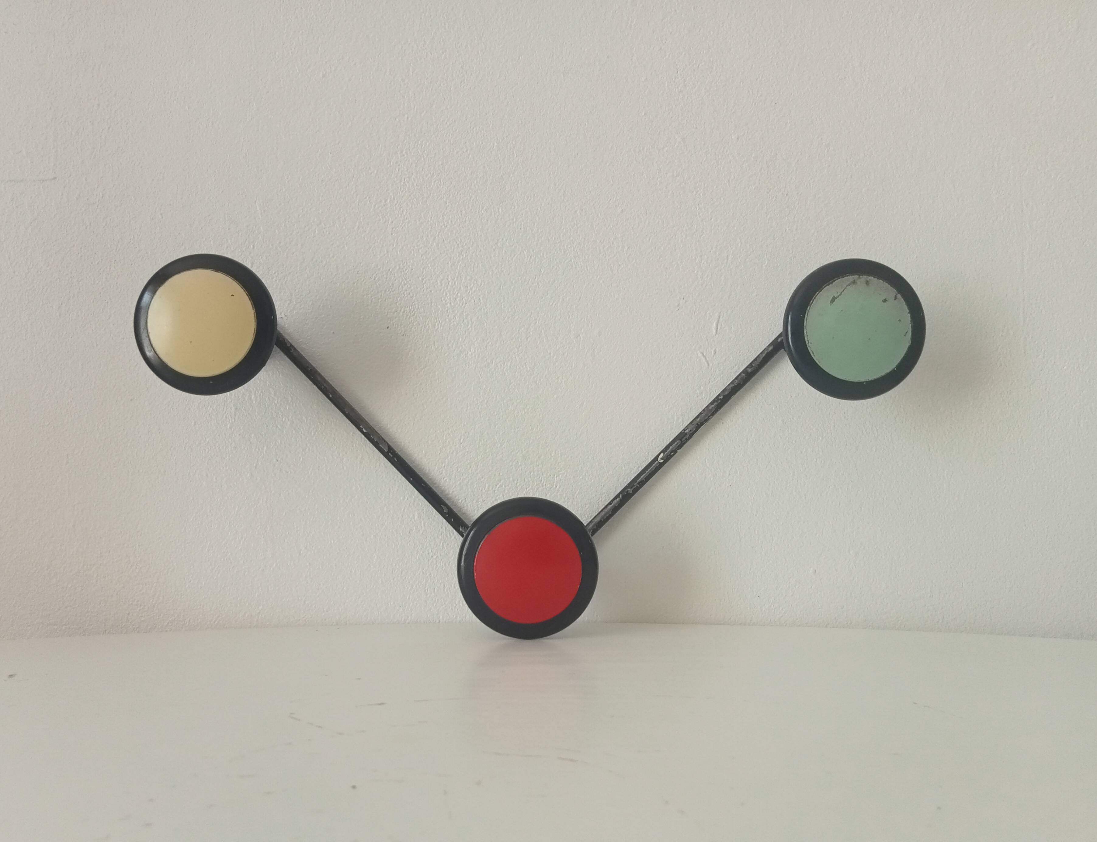 Vintage 1960s wall coat rack
