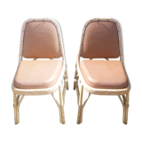 Vintage rattan and skai chairs