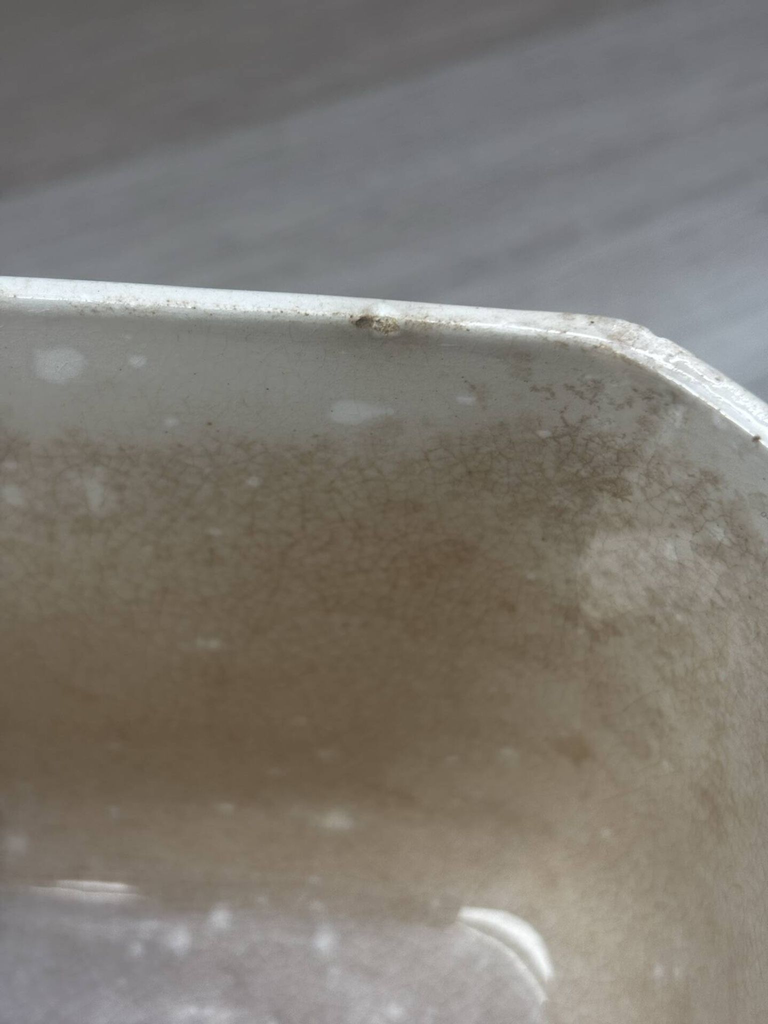 Old faience sugar bowl base with a patinated blue floral pattern from Digoin.