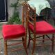 Pair of Napoleon III chairs in wood and red velvet