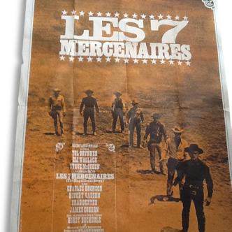 Affiche originale rare des 7 mercenaires de 1960