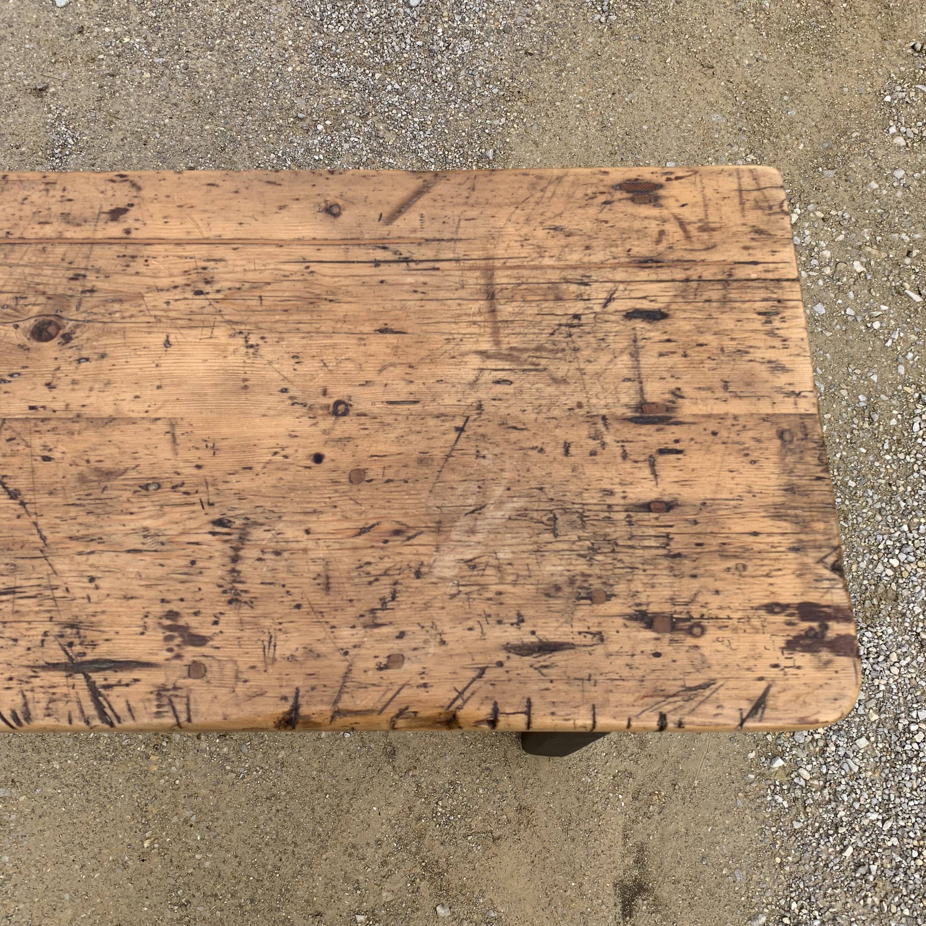 Old black wooden console