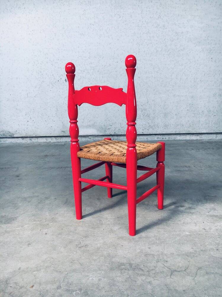 Set of Scandinavian Country Design Red Side Chairs, Sweden, 1960s