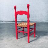 Set of Scandinavian Country Design Red Side Chairs, Sweden, 1960s