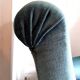 Fauteuil chauffeuse Napoléon 3 en velours bleu