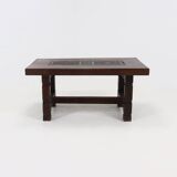 Antique Handcarved Solid Tropical Wooden Dining Table 1920s